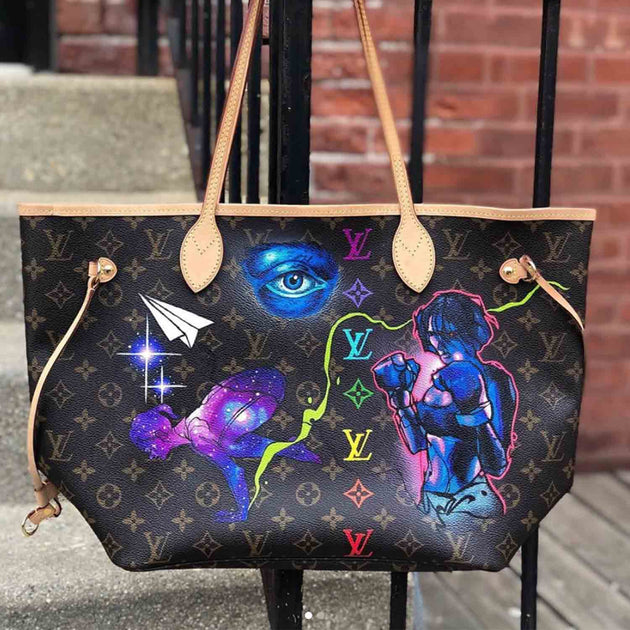 Personalised Neverfull MM Tote Bag My LV World Tour