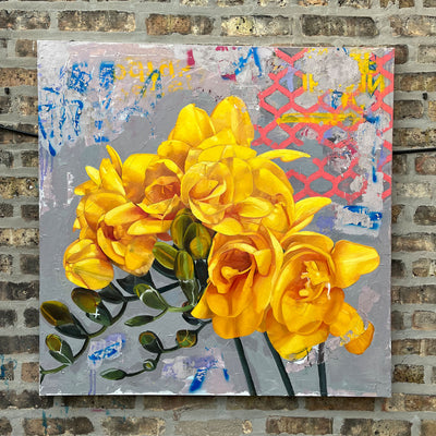 Yellow Flowers on Concrete