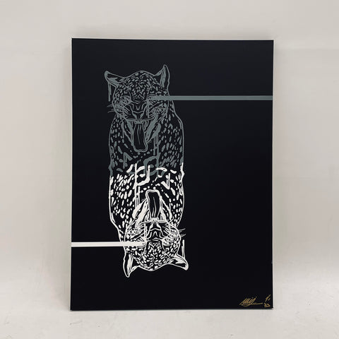 Reflections by Phoenix based artist Wij - silk screen ink on canvas - Artist Replete