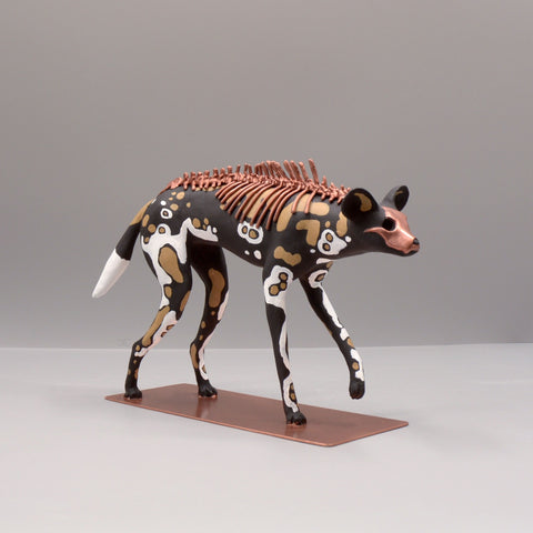 Lycaon wolf Sculpture by Virginie Gribouilli