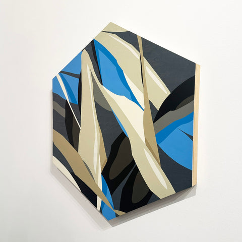 Blue Hex 1 by Chicago artist Ruben Aguirre - Hexagon art
