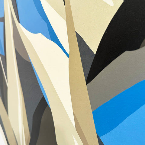 Blue Hex 1 by Chicago artist Ruben Aguirre - Hexagon art