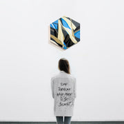 Blue Hex 1 by Chicago artist Ruben Aguirre - Hexagon art
