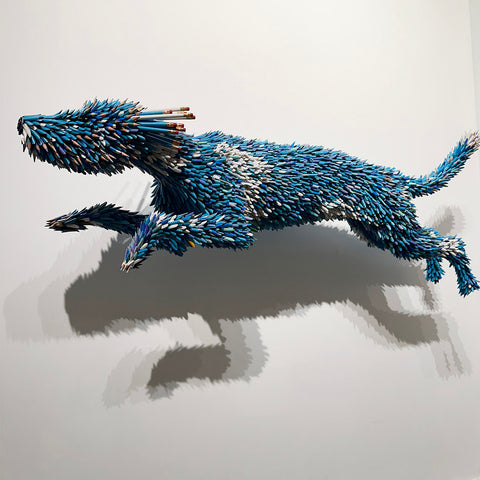 Dog made of Pencils from artsit Federico Uribe - Federico Uribe - Pencil Art - Chicago art gallery