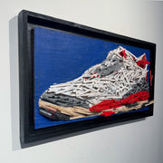 Jordan shoe art out of popsicle sticks by Roger J. Carter - Chicago art gallery 0