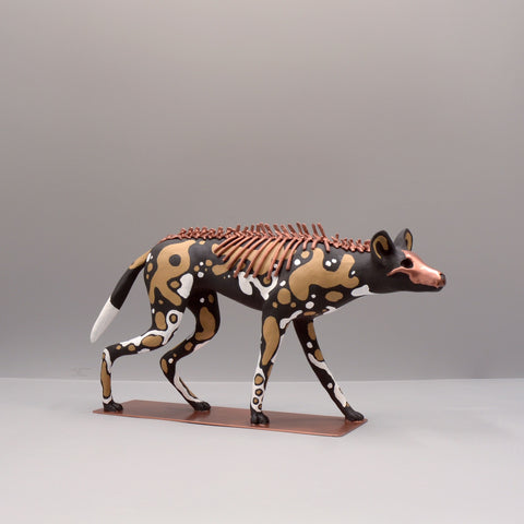 Lycaon wolf Sculpture by Virginie Gribouilli