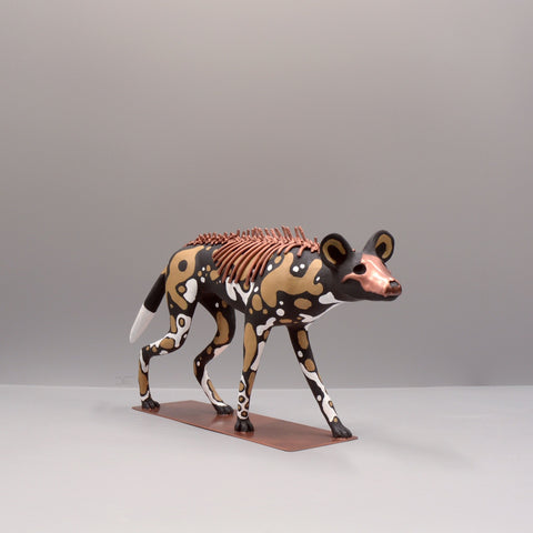 Lycaon wolf Sculpture by Virginie Gribouilli
