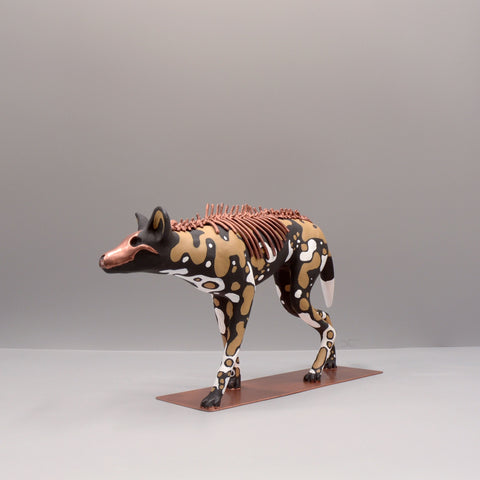 Lycaon wolf Sculpture by Virginie Gribouilli