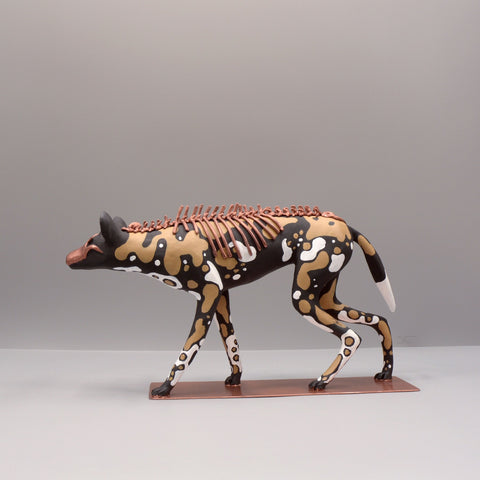 Lycaon wolf Sculpture by Virginie Gribouilli