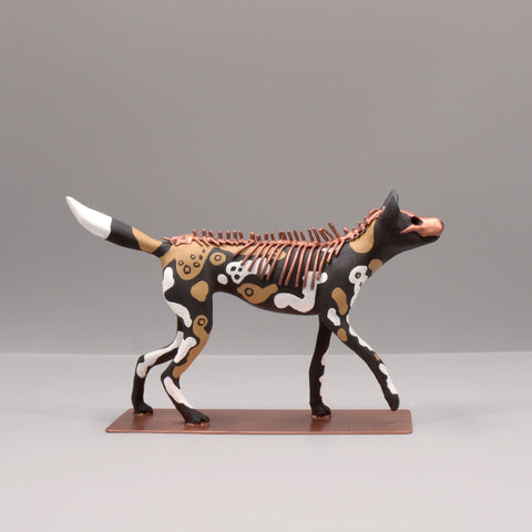 Lycaon wolf Sculpture by Virginie Gribouilli