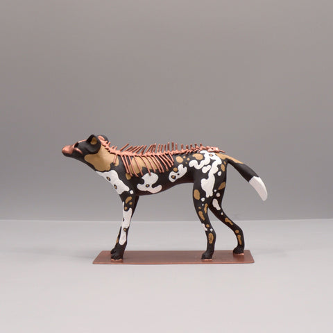 Lycaon wolf Sculpture by Virginie Gribouilli