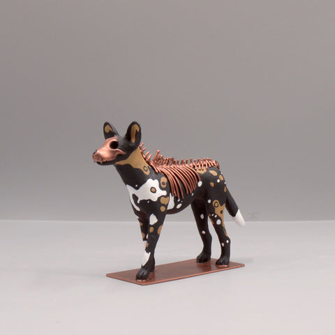 Lycaon wolf Sculpture by Virginie Gribouilli