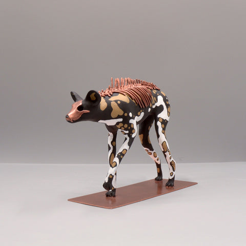 Lycaon wolf Sculpture by Virginie Gribouilli