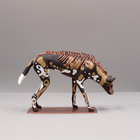 Lycaon wolf Sculpture by Virginie Gribouilli --