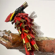 Exotic bird Sculpture - Red & Yellow Beak by Federico Uribe - Federico Uribe art 