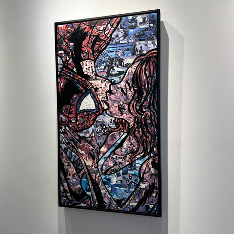 Spiderman Art - Upside Down Kiss by Joseph Mayernik - Chicago art gallery - Artist Replete