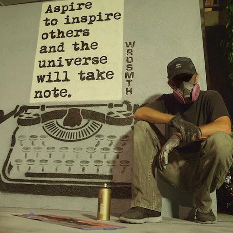 WRDSMTH - Original art for sale - Aspire to Inspire - Street artist 